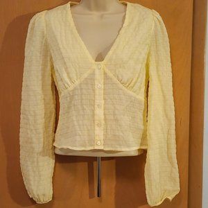 Sophie Rue V-neck Long Sleeve Light Top - Size Medium